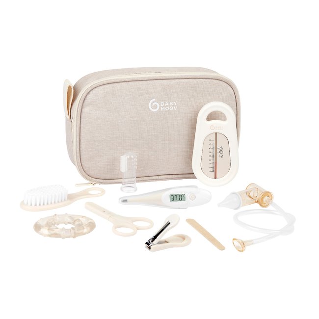 Trousse de soin bébé avec 9 accessoires sable <span itemprop=