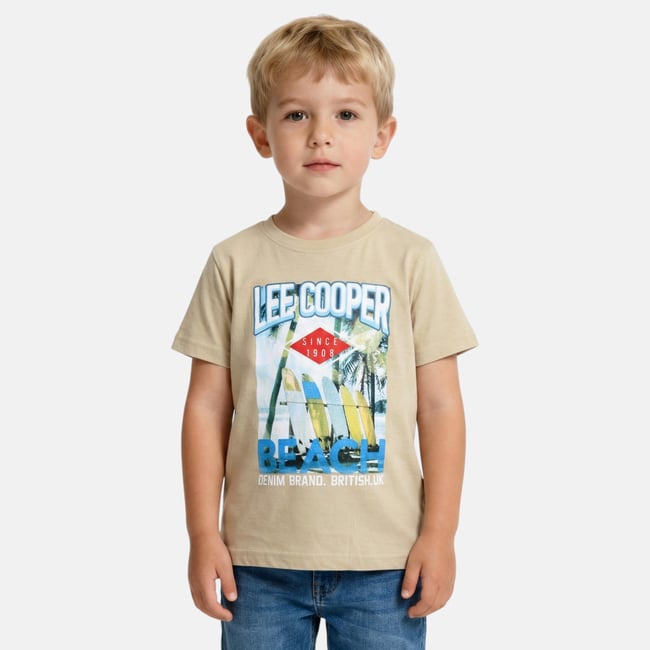 T-shirt manches courtes imprimé plage, col rond POLAROID - LEE COOPER