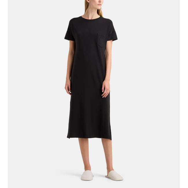 T-shirt long de nuit dera tencel noir <span itemprop=