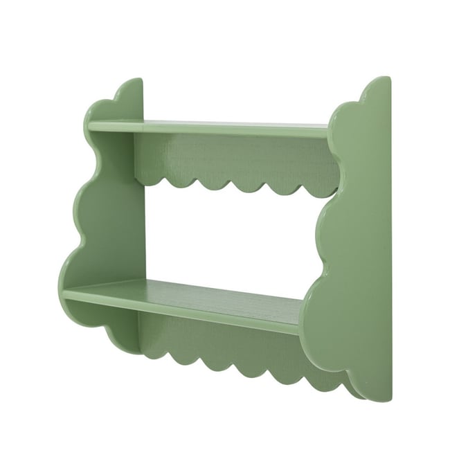 Etagère murale festons bois Couleur vert <span itemprop=