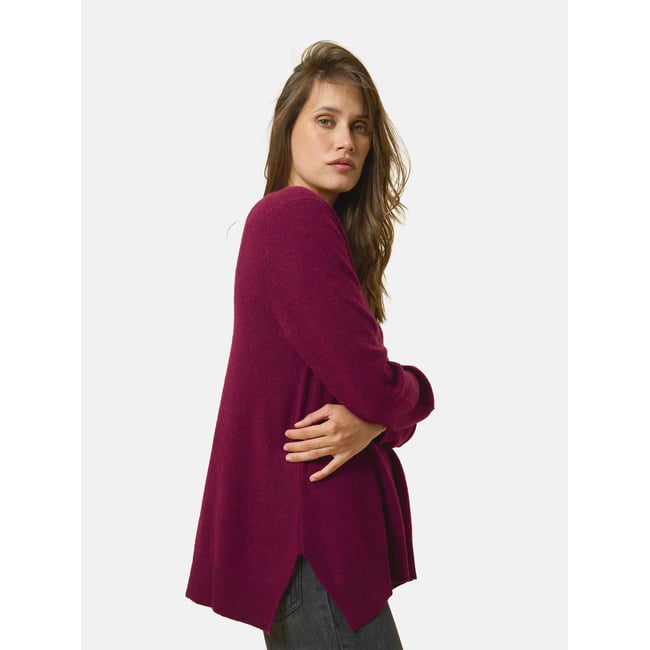 Pull Col V Devant Et Dos Bordeaux Opal bordeaux <span itemprop=