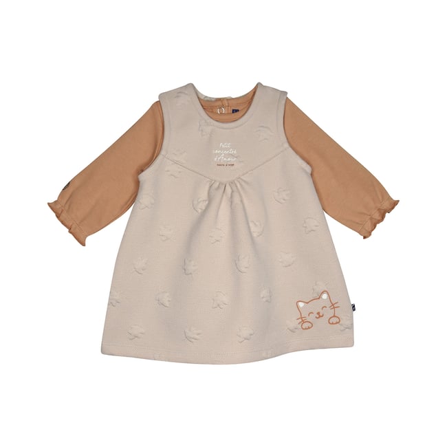 Tshirt robe soline maille bebe beige <span itemprop=