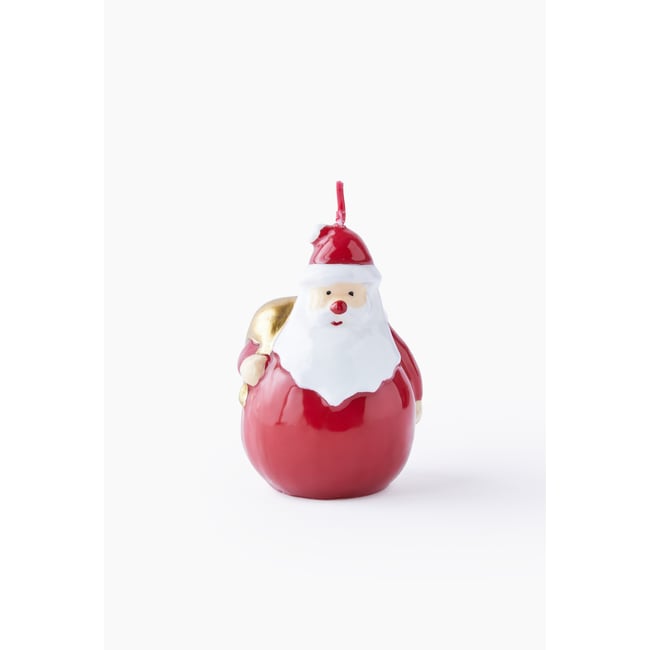 Bougie Père Noel avec hotte Couleur rouge <span itemprop=