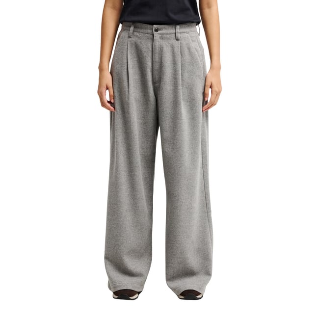 Pantalon à plis WOOL gris grey heather <span itemprop=