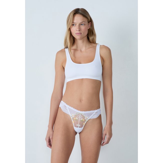 String en dentelle GOURMANDE blanc <span itemprop=