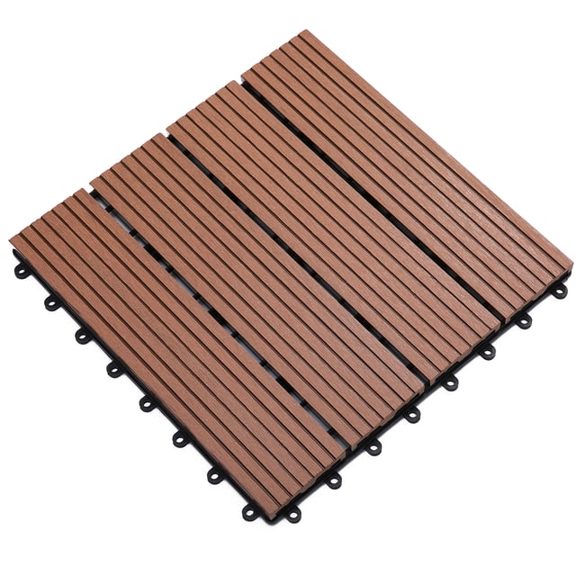 Dalles de terrasse emboîtables HDPE Marron marron <span itemprop=