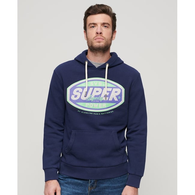 Sweat à capuche à motif Gasoline Workwear bleu marine intense <span itemprop=