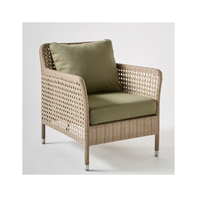 Fauteuil résine ANTIBES LATERITE vert - KOK