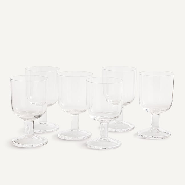 Set of 6 Naya Wine Glasses, H14cm, Ø7.9cm transparent AM.PM