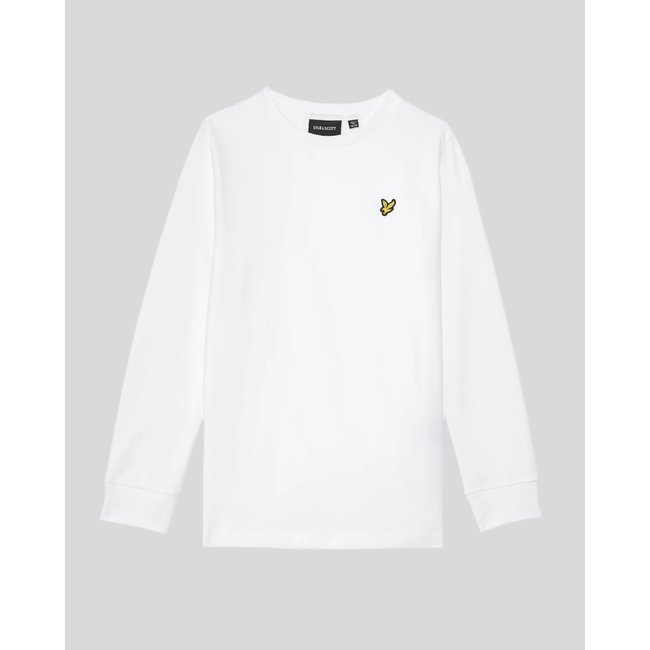 T-shirt manches longues en coton blanc <span itemprop=