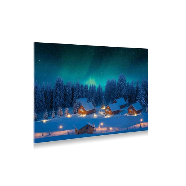 Toile de fond de Noël en tissu avec LED Aurores Boréales Couleur multicouleur <span itemprop=