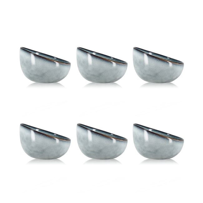 Lot de 6 coupelles en grès 12cm, ARONAL Couleur bleu <span itemprop=