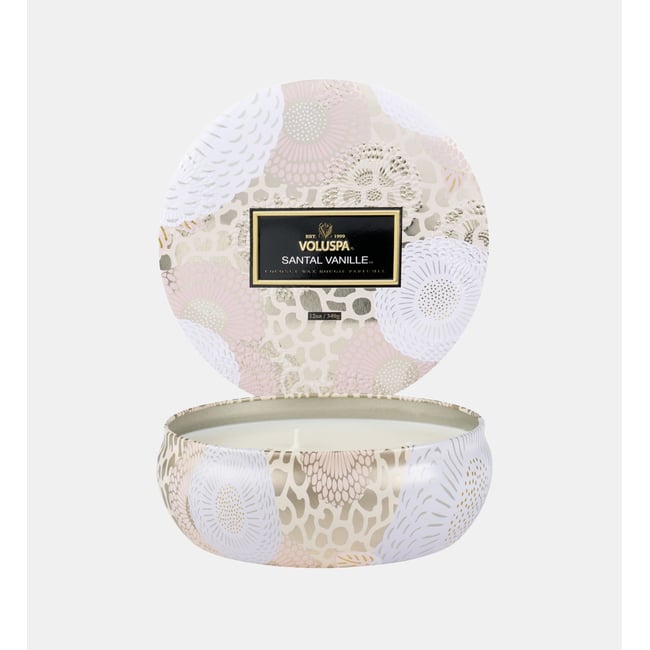 Bougie parfumée santal vanille 340 g Couleur beige <span itemprop=