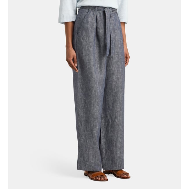 Pantalon large linen ceinture lin - JODHPUR