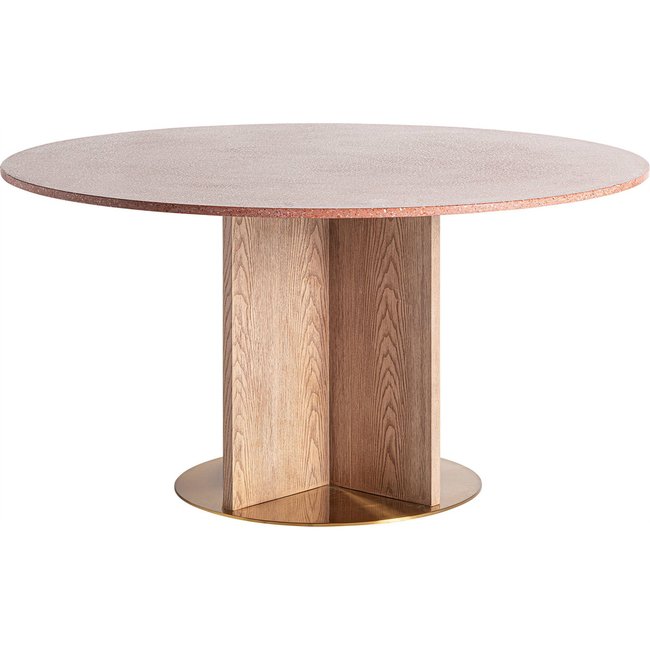 Table en terrazzo, Alferce Couleur rouge profond avec touches dorées <span itemprop=
