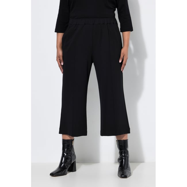 Jupe-culotte en point de Rome noir <span itemprop=