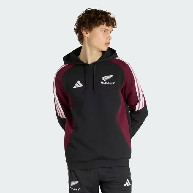 Sweat-Shirt À Capuche All Blacks all black / maroon <span itemprop=