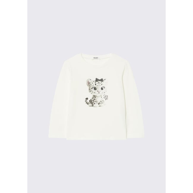 T-shirt en jersey avec imprimé blanc <span itemprop=
