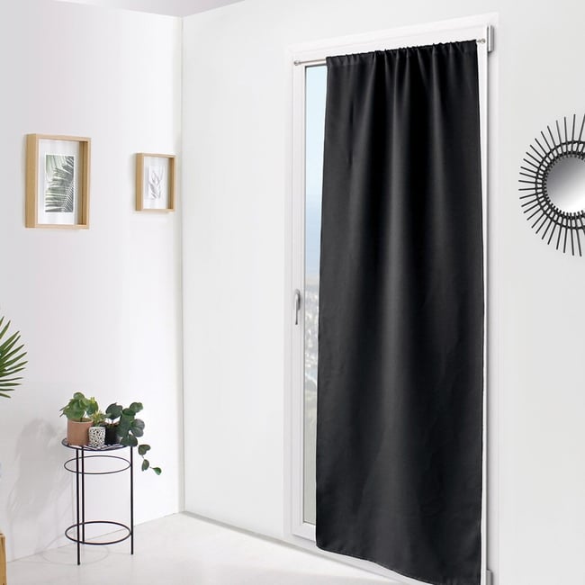 Rideau De Porte Occultant 90x210 Basic Noir v002228 <span itemprop=