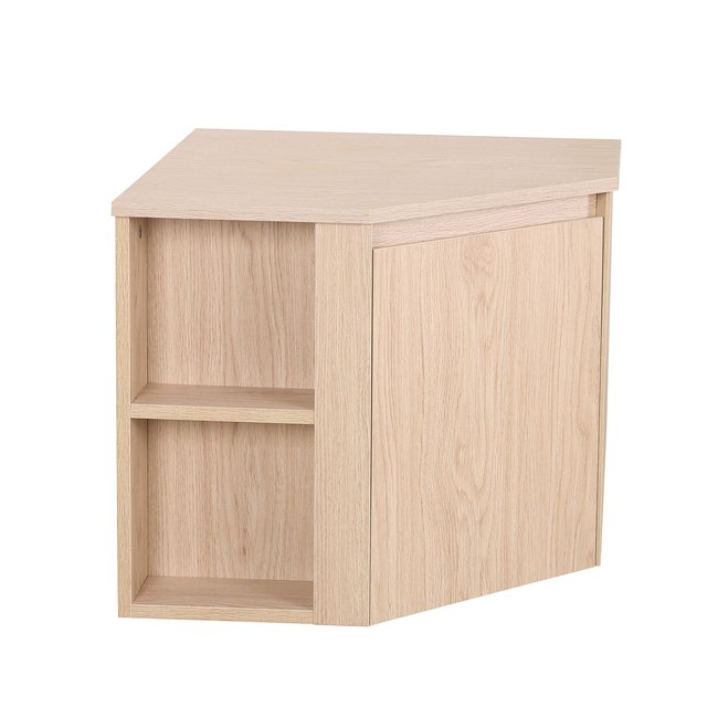 Meuble sous vasque d'angle SORRENTO Couleur décor chêne <span itemprop=