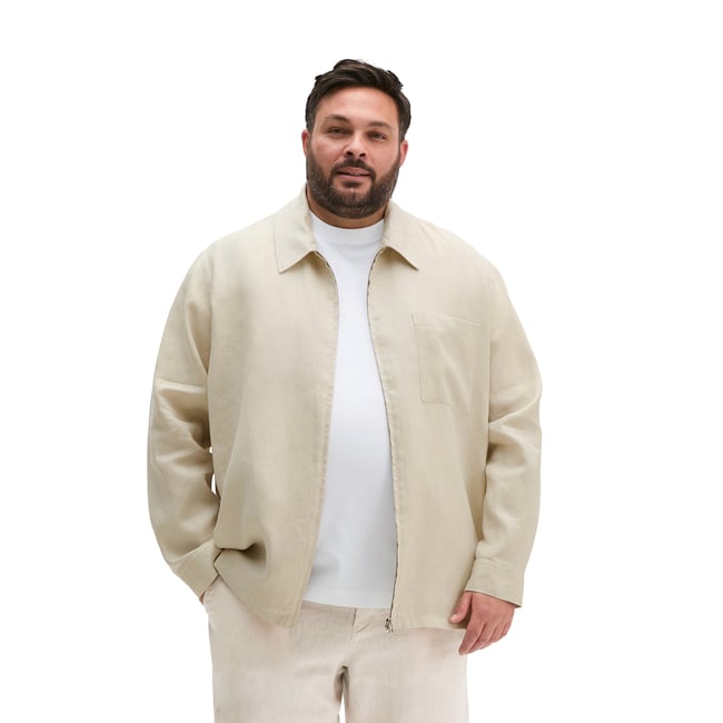 Survêtement en pur lin beige <span itemprop=