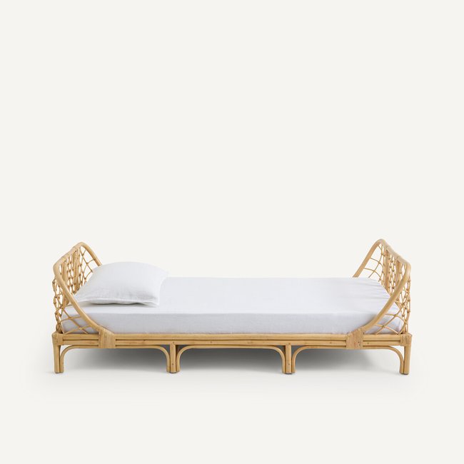 Lit enfant en rotin avec sommier, Katsuki Couleur rotin naturel <span itemprop=