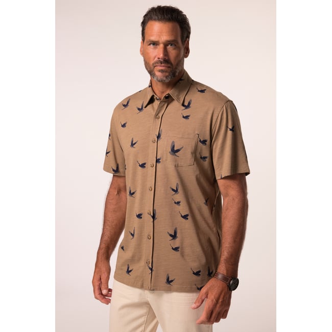 Chemise en jersey à manches courtes marron clair <span itemprop=
