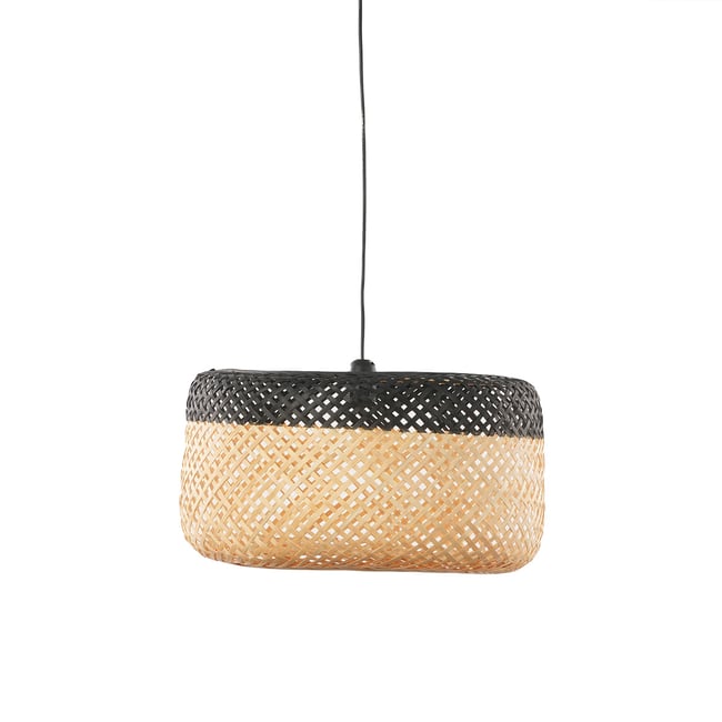 Suspension ronde bambou bicolore Couleur v300233 <span itemprop=