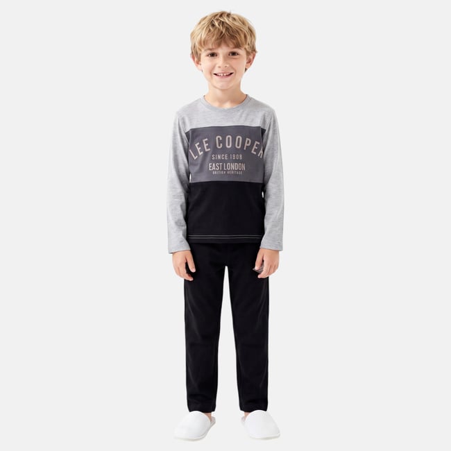 Pyjama imprimé à empiècements contrastés, col rond et manches longues COOL KIDS - LEE COOPER