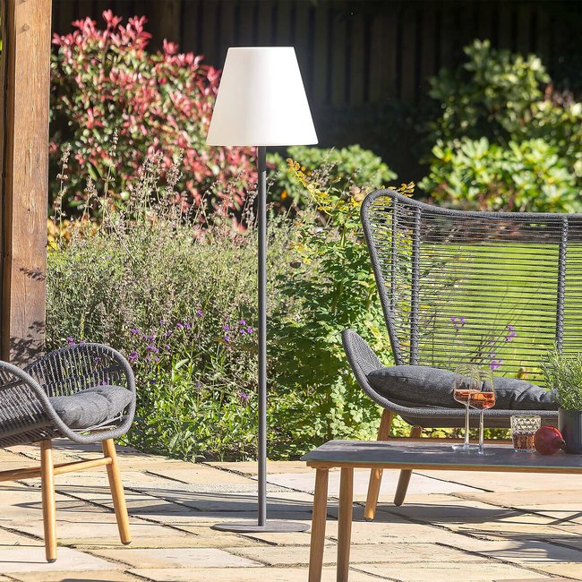 Grey Metal Outdoor Floor Lamp, grey/white, SO'HOME
