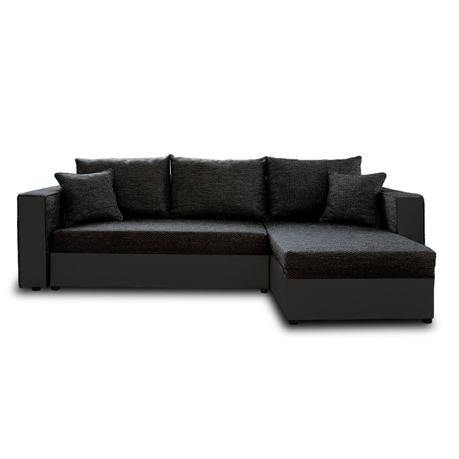 Canapé d'Angle Convertible en Simili/Tissu 4 places - OPALE - LISA DESIGN