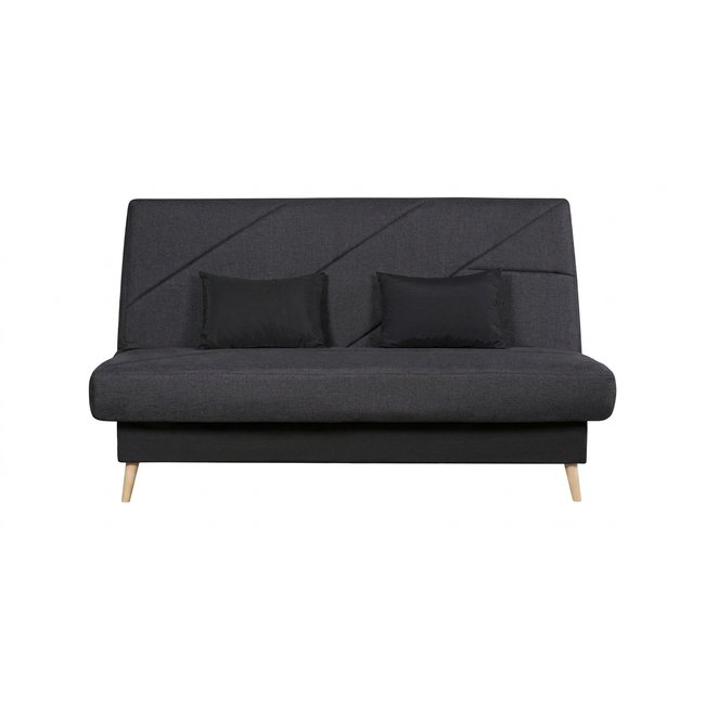 Banquette convertible ZEPHIR clic clac, couchage 130x190, avec 2 coussins OFFERTS, Aba perle - RELAXIMA