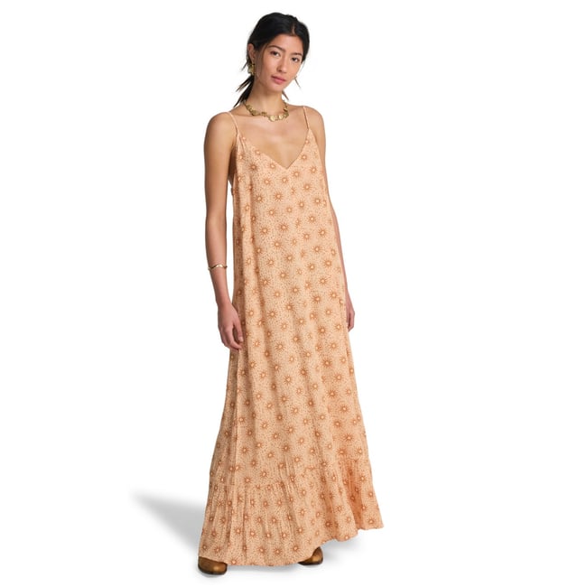 Robe col en V GYPSY BACKLESS orange soft peach <span itemprop=
