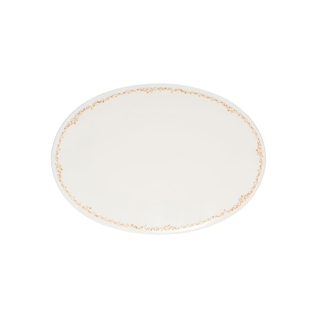 Plat oval Ophélia 29.5 cm x 21.5 cm Couleur blanc <span itemprop=