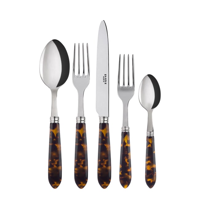 Set de 5 couverts de table, Tortue Couleur effet écaille <span itemprop=