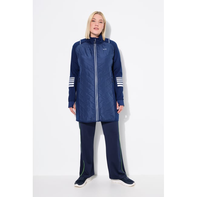 Manteau 2-en-1 à col montant. Manches marine <span itemprop=