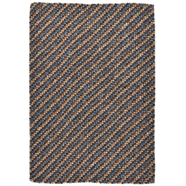 Tapis salon Pixel laine feutrée balles rondes Couleur bleu multicolore <span itemprop=