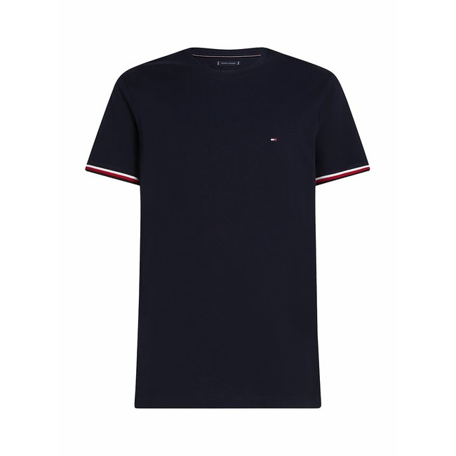 Camiseta con bordes a contraste azul oscuro <span itemprop=