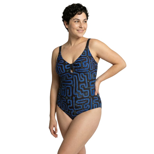 Ulla Popken Tankini Grandes Tailles Imprimé Ailes - Bonnets Souples Et Matières Recyclées