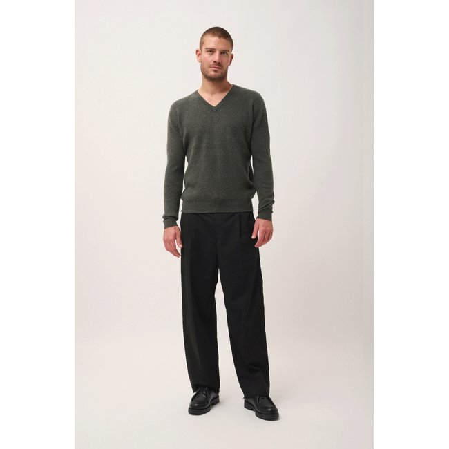 Pull Col V Kaki Chiné Mevron kaki chiné <span itemprop=