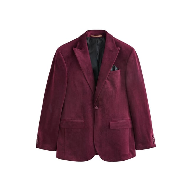 Blazer en velours rouge bordeaux <span itemprop=