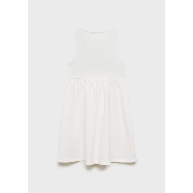 Robe unie coton blanc cassé <span itemprop=