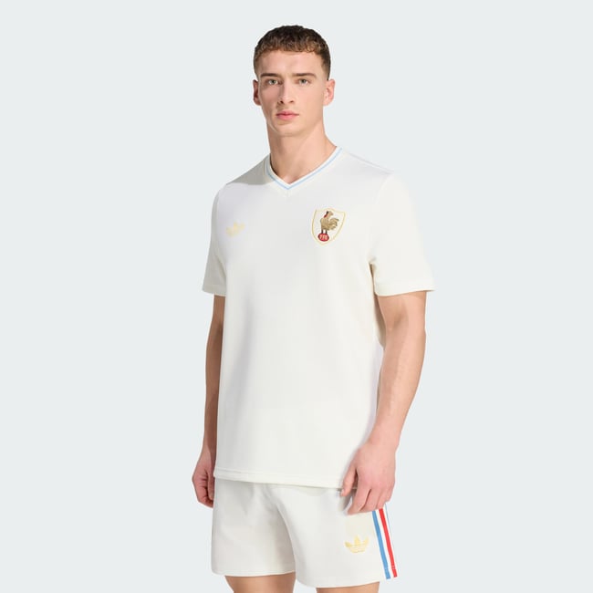 Maillot France Rugby 120 Years Crunch Prematch off white <span itemprop=