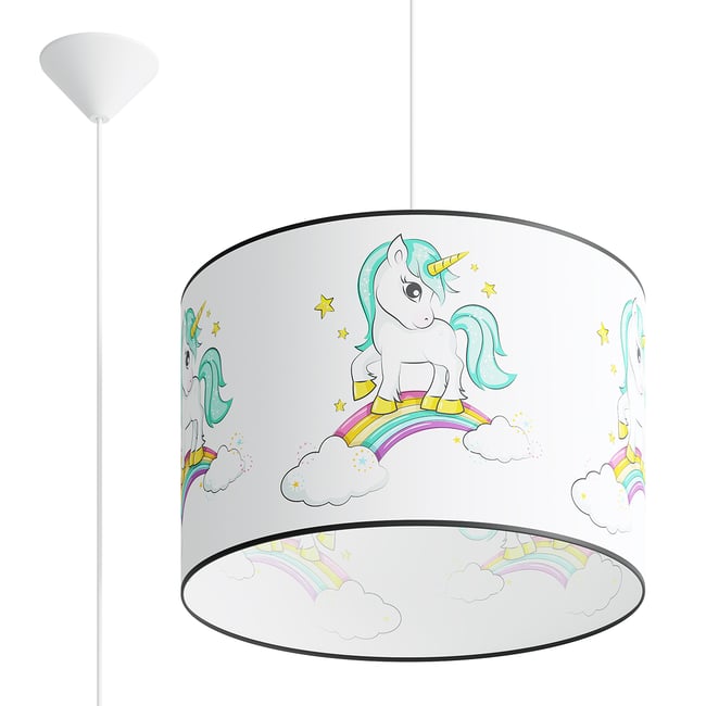Suspension PVC Multicolore E27 1 Licorne 40 Couleur multicolore <span itemprop=