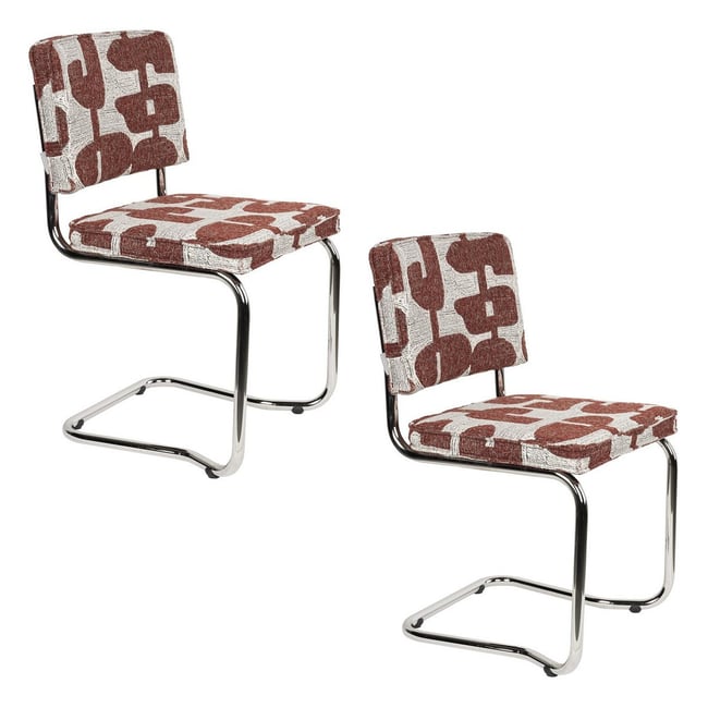 Lot de 2 chaises en tissu imprimé - RIDGE - ZUIVER