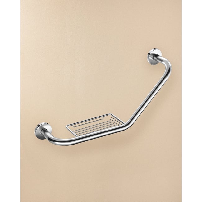 Barre D'appui Droite Avec Porte-savon Wc  ARCHITECT Couleur chrome <span itemprop=