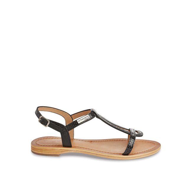 Hamat Leather Sandals, black snake, LES TROPEZIENNES PAR M BELARBI