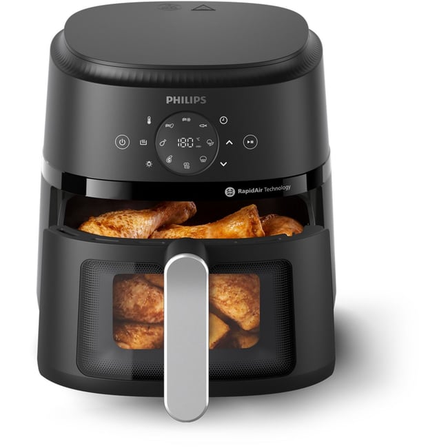 Friteuse sans huile NA221/00 Friteuse sans huile avec fenêtre de cuisson Noir/Argent, Série 2000 4.2L - PHILIPS