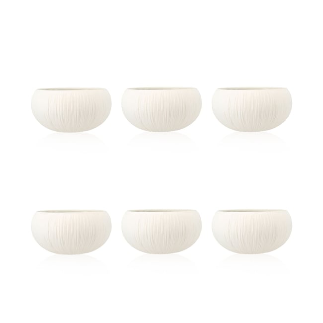 Lot de 6 bols en porcelaine 10cm, URUS Couleur blanc-bleu <span itemprop=