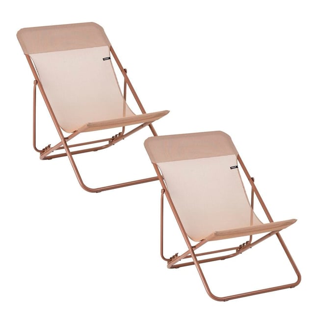 Lot de 2 Transats jardin pliants multi-positions - MAXI TRANSAT - LAFUMA MOBILIER